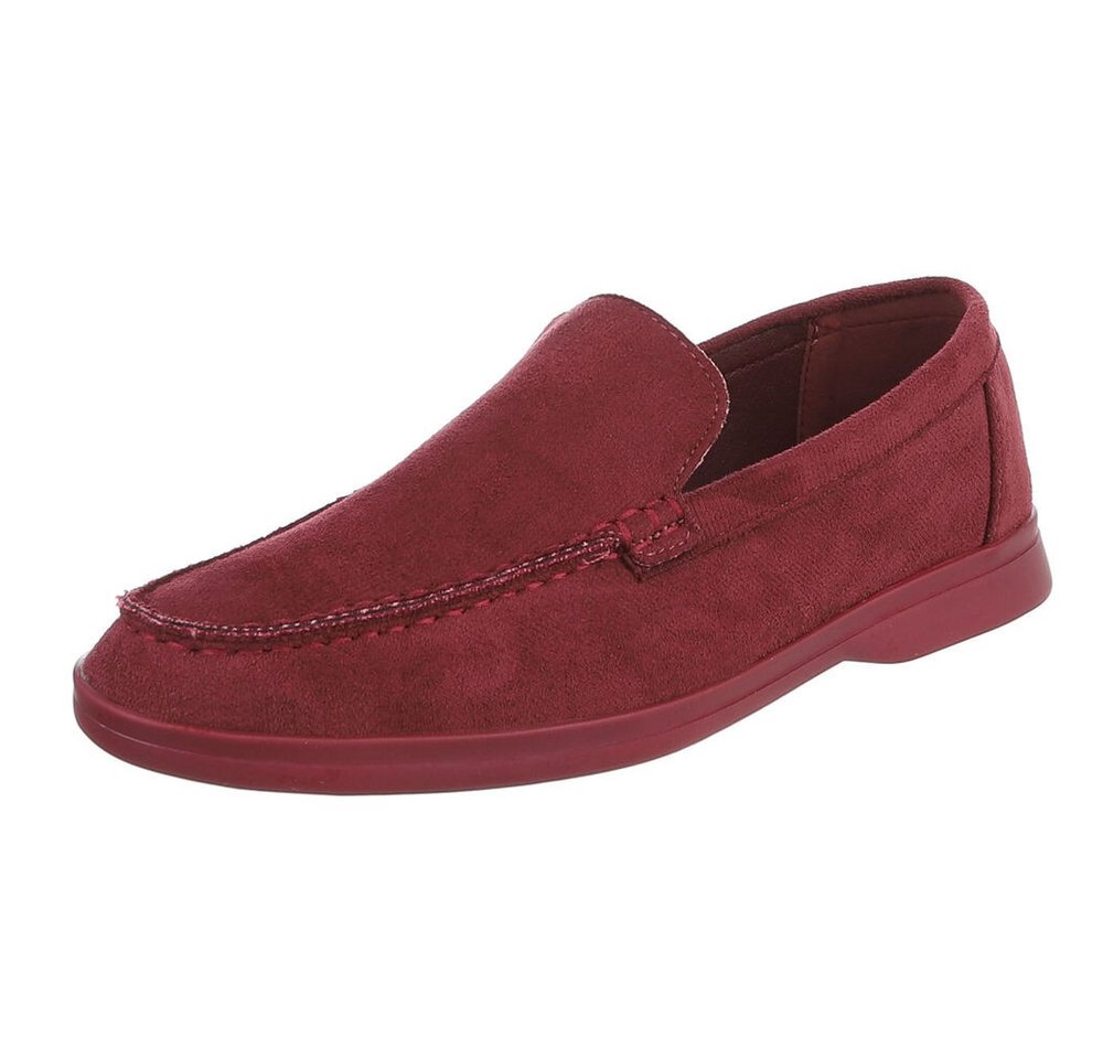 Ital-Design Bequemer Schlupfschuh für Damen mit stilvollem Design Slipper (90927409) Blockabsatz Mokassins in Weinrot von Ital-Design
