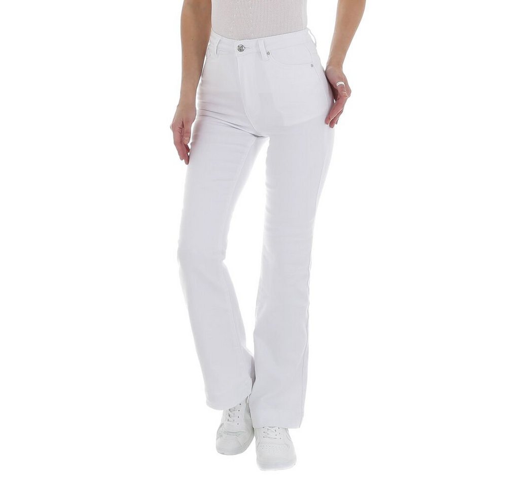 Ital-Design Bootcut-Jeans Damen Freizeit Stretch Bootcut Jeans in Weiß von Ital-Design