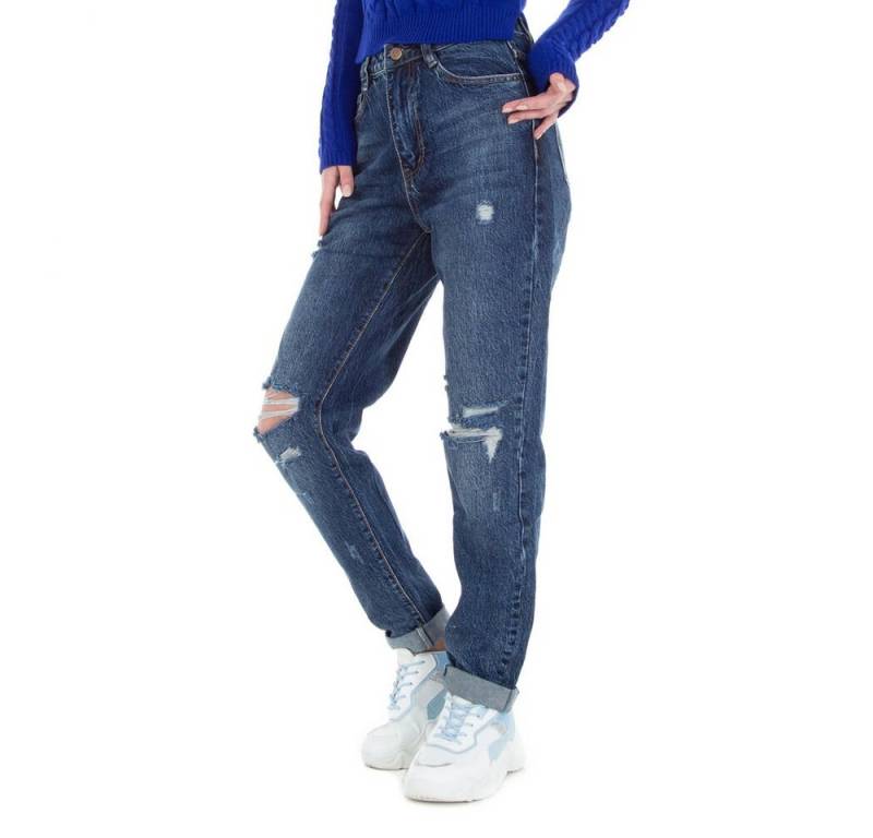 Ital-Design Boyfriend-Jeans Damen Freizeit (78554467) Destroyed-Look Boyfriend Jeans in Blau von Ital-Design
