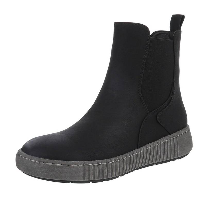 Ital-Design Chelsea-Boots mit elastischen Einsätzen für Damen Stiefelette (90598743) Keilabsatz/Wedge Chelsea Boots in Schwarz von Ital-Design