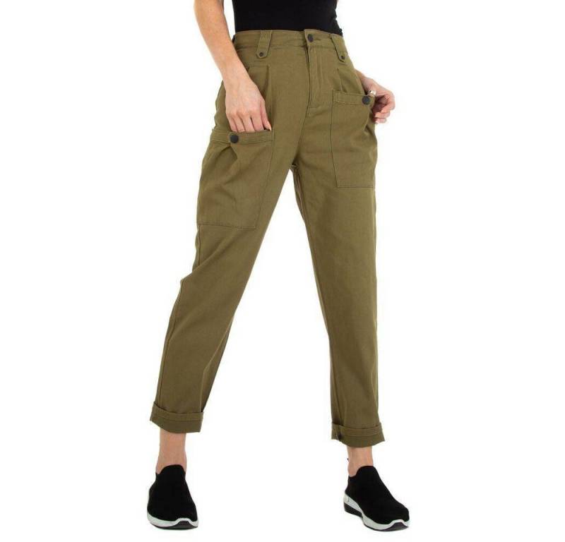 Ital-Design Chinohose Damen Freizeit Stretch Chino in Grün von Ital-Design