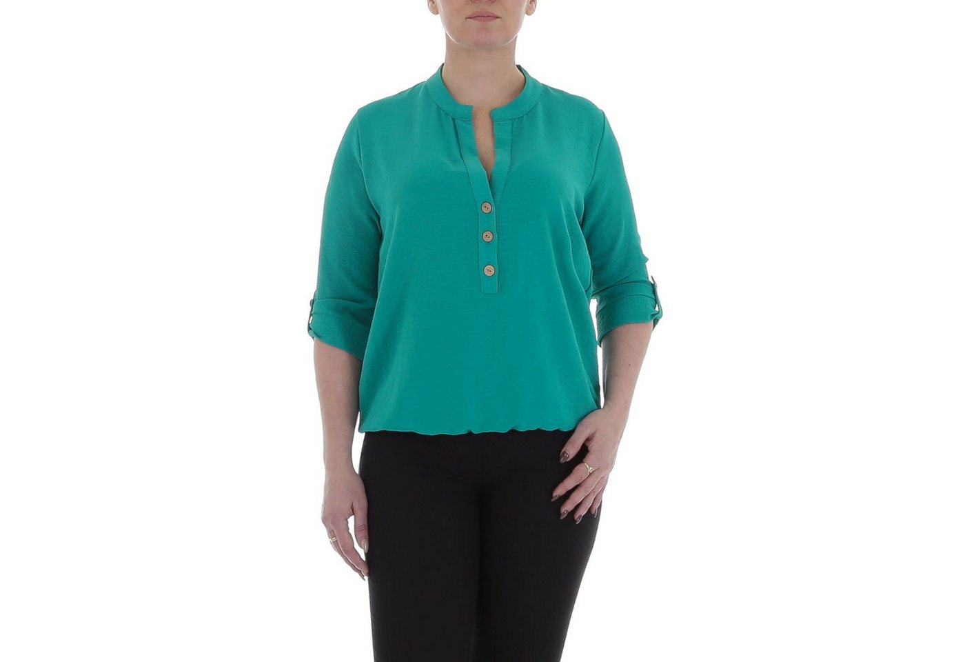 Ital-Design Crinklebluse Damen Elegant Bluse in Grün von Ital-Design