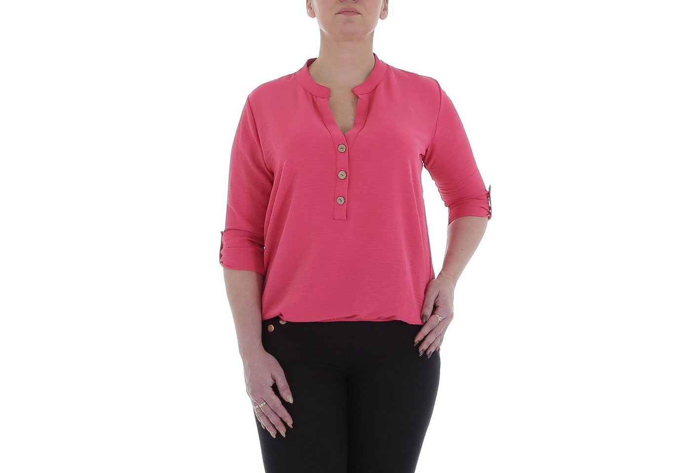 Ital-Design Crinklebluse Damen Elegant Bluse in Pink von Ital-Design