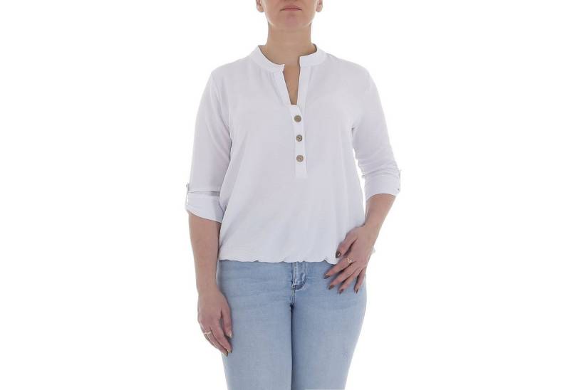 Ital-Design Crinklebluse Damen Elegant (85915881) Bluse in Weiß von Ital-Design