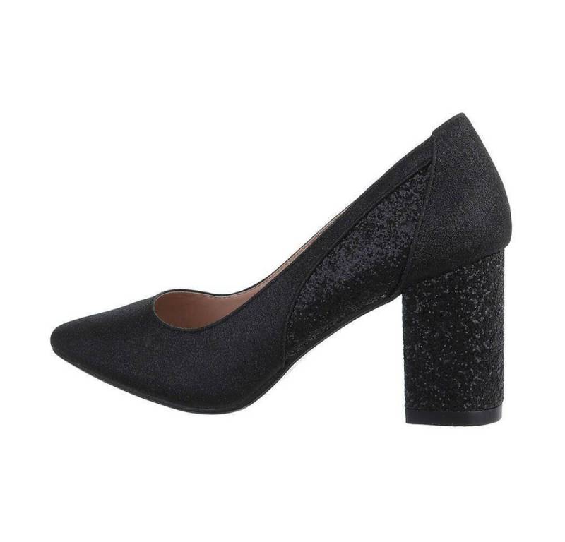 Ital-Design Damen Abendschuhe Elegant High-Heel-Pumps (77486222) Blockabsatz High Heel Pumps in Schwarz von Ital-Design