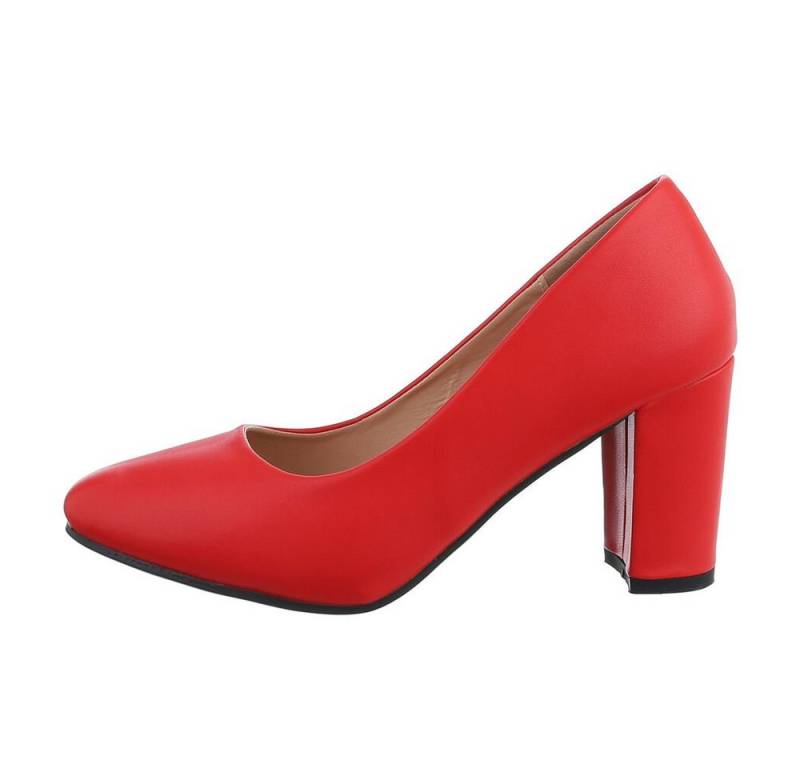 Ital-Design Damen Abendschuhe Elegant High-Heel-Pumps (81409876) Blockabsatz High Heel Pumps in Rot von Ital-Design