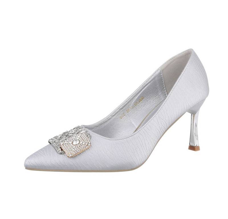 Ital-Design Damen Abendschuhe Elegant High-Heel-Pumps (86192514) Pfennig-/Stilettoabsatz High Heel Pumps in Silber von Ital-Design
