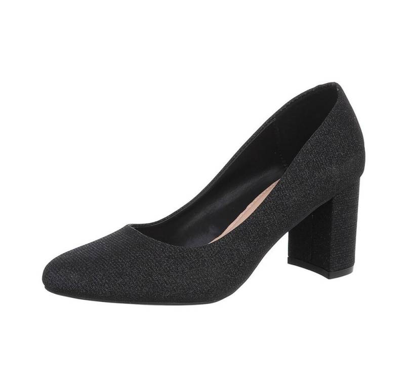 Ital-Design Damen Abendschuhe Elegant High-Heel-Pumps (87118434) Blockabsatz High Heel Pumps in Schwarz von Ital-Design