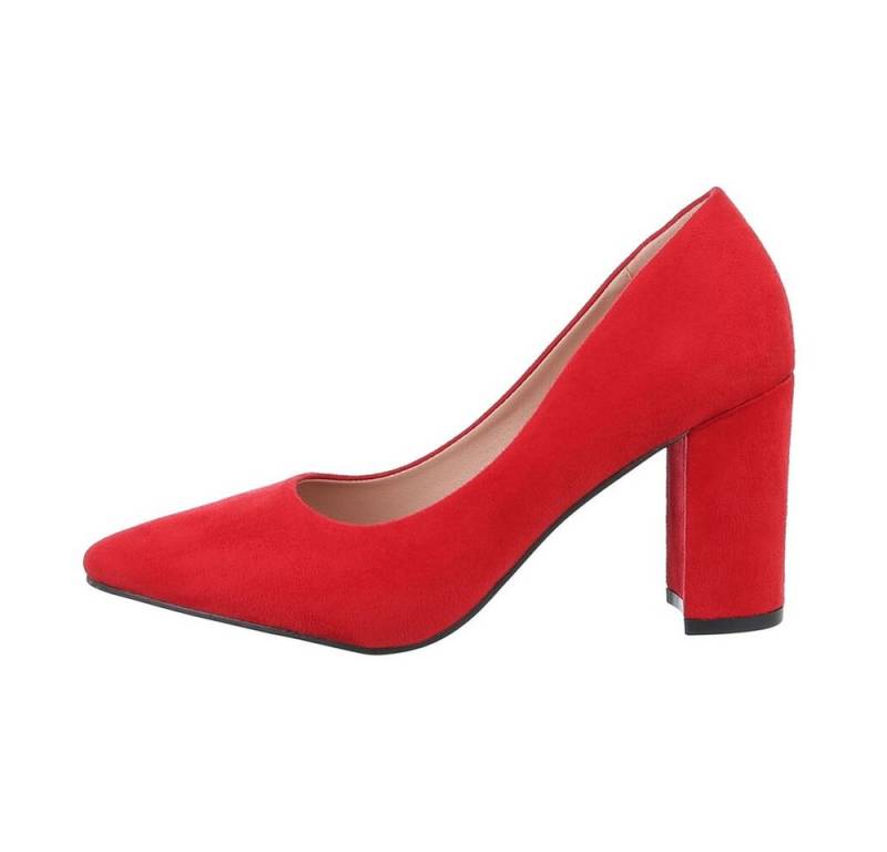 Ital-Design Damen Abendschuhe Elegant High-Heel-Pumps Blockabsatz High Heel Pumps in Rot von Ital-Design