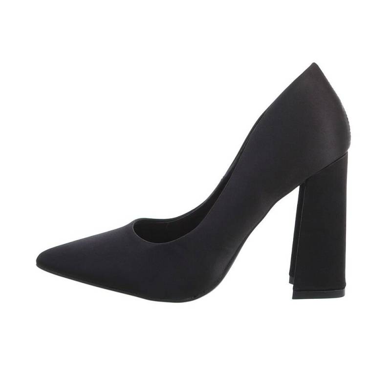 Ital-Design Damen Abendschuhe Elegant High-Heel-Pumps Blockabsatz High Heel Pumps in Schwarz von Ital-Design