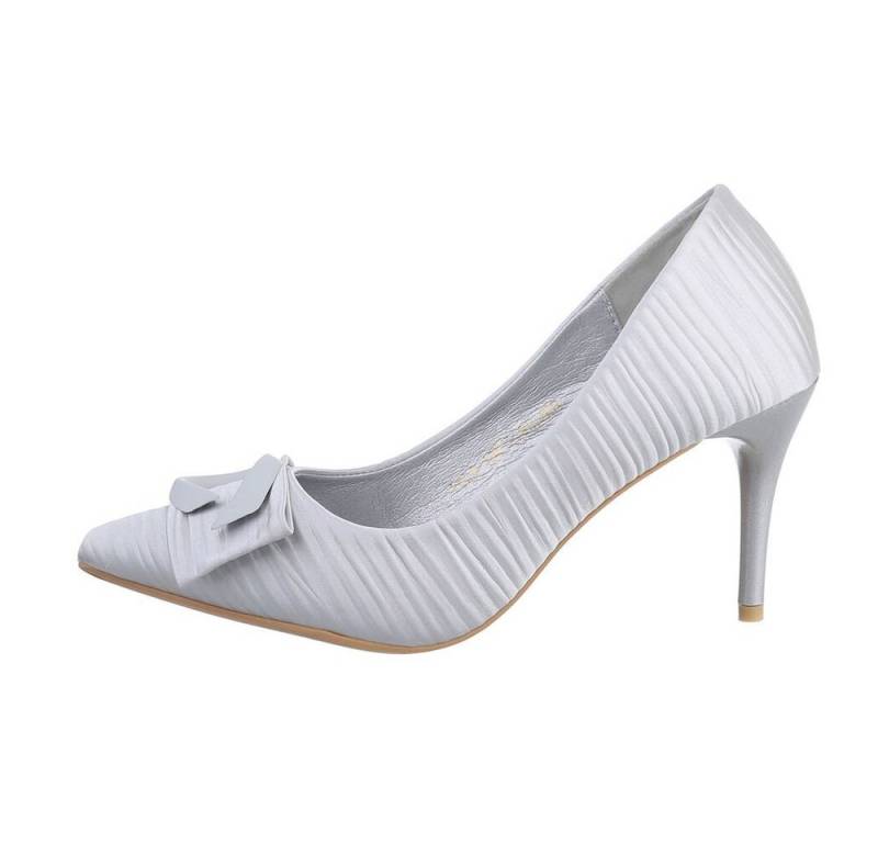 Ital-Design Damen Abendschuhe Elegant High-Heel-Pumps Pfennig-/Stilettoabsatz High Heel Pumps in Silber von Ital-Design