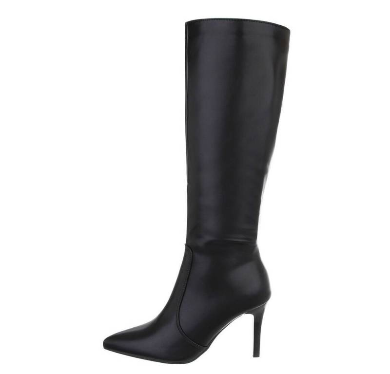 Ital-Design Damen Abendschuhe Elegant High-Heel-Stiefel (85080895) Pfennig-/Stilettoabsatz High-Heel Stiefel in Schwarz von Ital-Design
