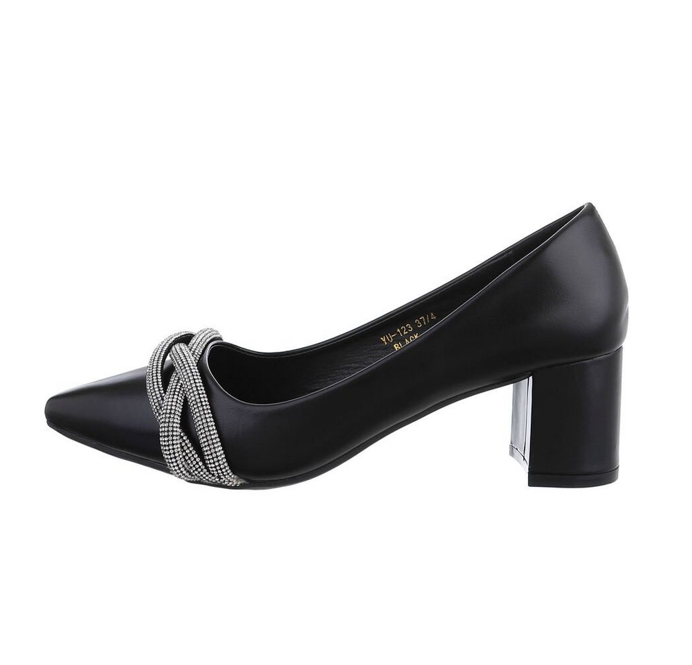 Ital-Design Damen Abendschuhe Elegant Pumps (81409984) Blockabsatz Klassische Pumps in Schwarz von Ital-Design