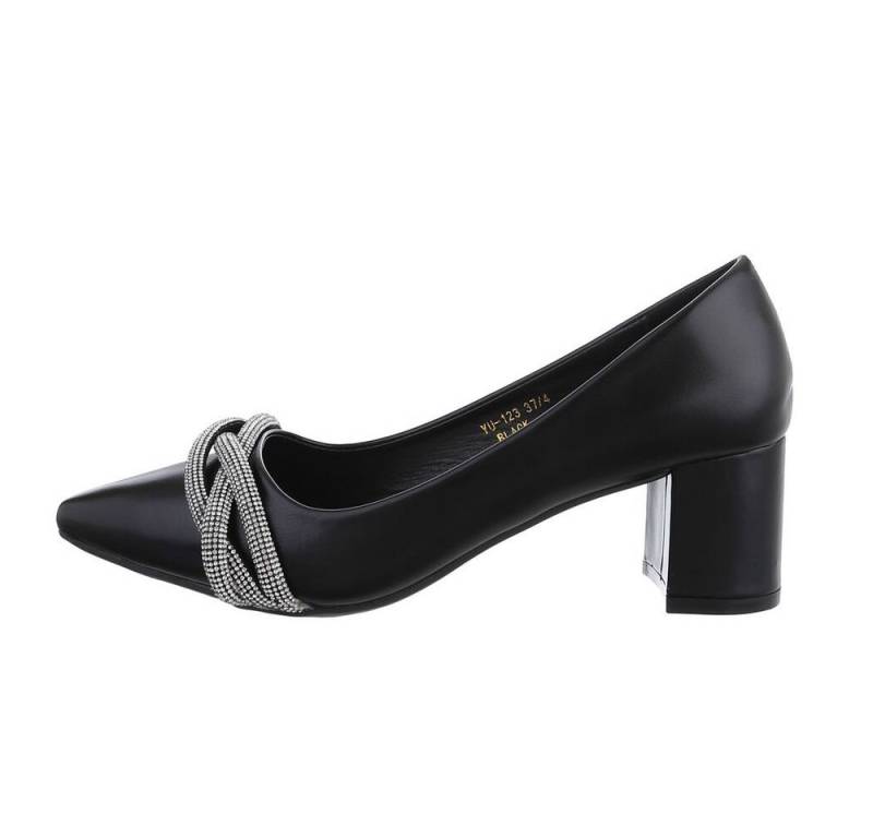 Ital-Design Damen Abendschuhe Elegant Pumps (81409984) Blockabsatz Klassische Pumps in Schwarz von Ital-Design