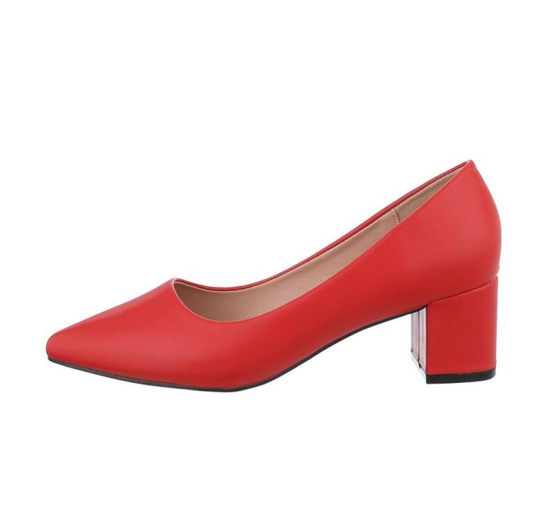 Ital-Design Damen Abendschuhe Elegant Pumps Blockabsatz Klassische Pumps in Rot von Ital-Design