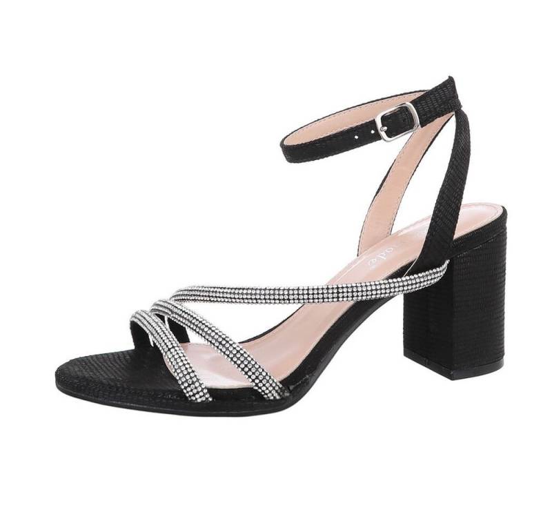 Ital-Design Damen Abendschuhe Elegant Sandalette (86345082) Blockabsatz Sandalen & Sandaletten in Schwarz von Ital-Design