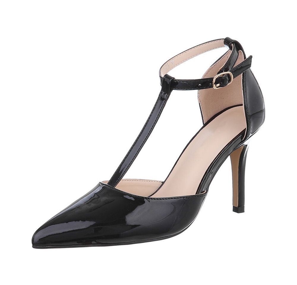 Ital-Design Damen Abendschuhe Elegant Schnürpumps (87118515) Pfennig-/Stilettoabsatz High Heel Pumps in Schwarz von Ital-Design