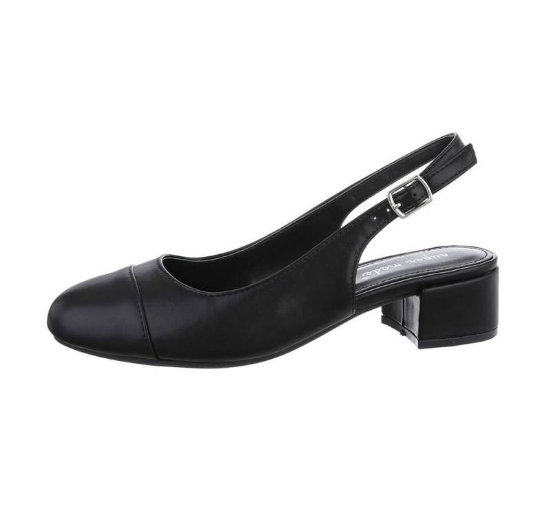 Ital-Design Damen Abendschuhe Elegant Schnürpumps Blockabsatz Schnür- & Riemchenpumps in Schwarz von Ital-Design