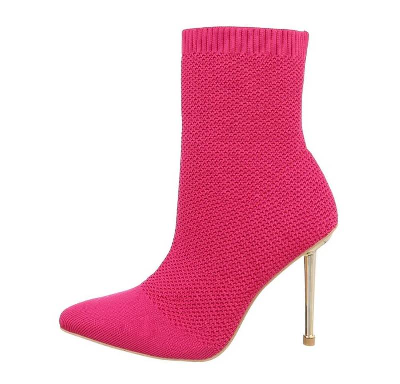 Ital-Design Damen Abendschuhe Party & Clubwear High-Heel-Stiefelette (85255668) Pfennig-/Stilettoabsatz High-Heel Stiefeletten in Pink von Ital-Design