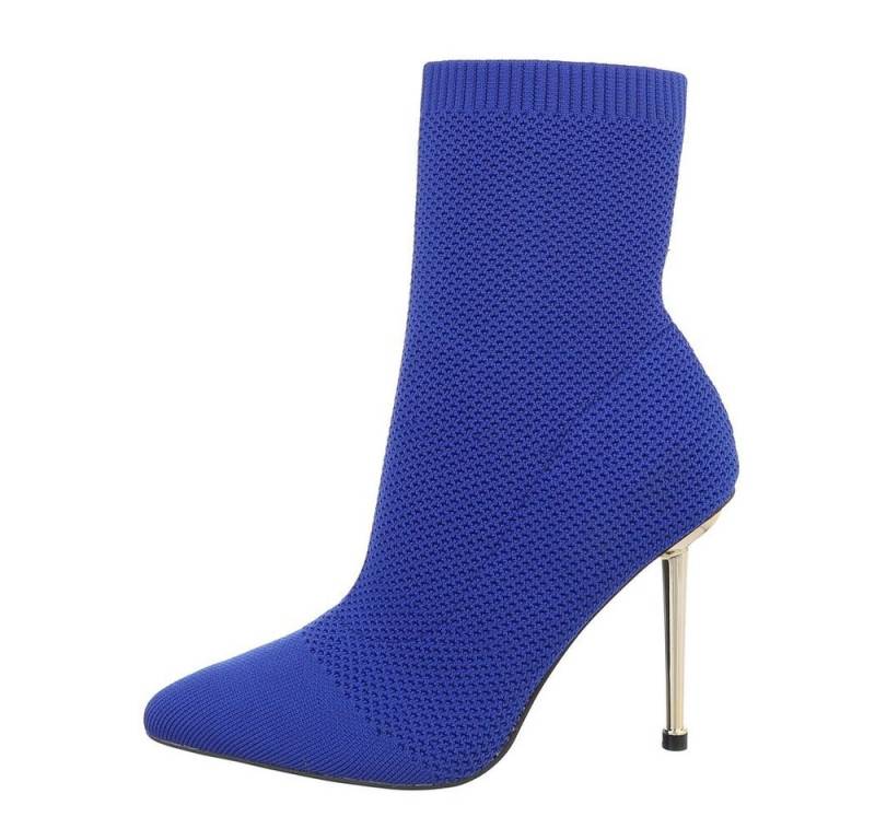 Ital-Design Damen Abendschuhe Party & Clubwear High-Heel-Stiefelette (85255678) Pfennig-/Stilettoabsatz High-Heel Stiefeletten in Blau von Ital-Design