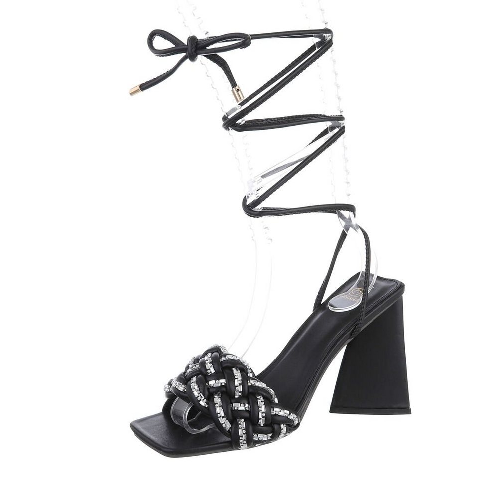 Ital-Design Damen Abendschuhe Party & Clubwear Sandalette Blockabsatz Sandalen & Sandaletten in Schwarz von Ital-Design
