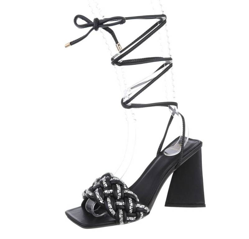 Ital-Design Damen Abendschuhe Party & Clubwear Sandalette Blockabsatz Sandalen & Sandaletten in Schwarz von Ital-Design