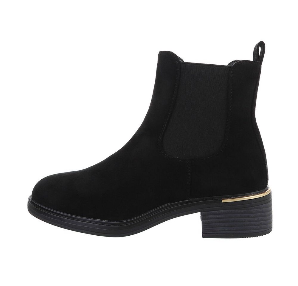 Ital-Design Damen Chelsea Freizeit Chelseaboots (84337987) Blockabsatz Chelsea Boots in Schwarz von Ital-Design