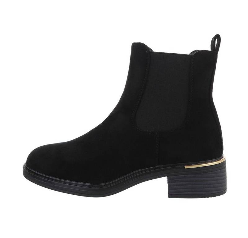 Ital-Design Damen Chelsea Freizeit Chelseaboots (84337987) Blockabsatz Chelsea Boots in Schwarz von Ital-Design