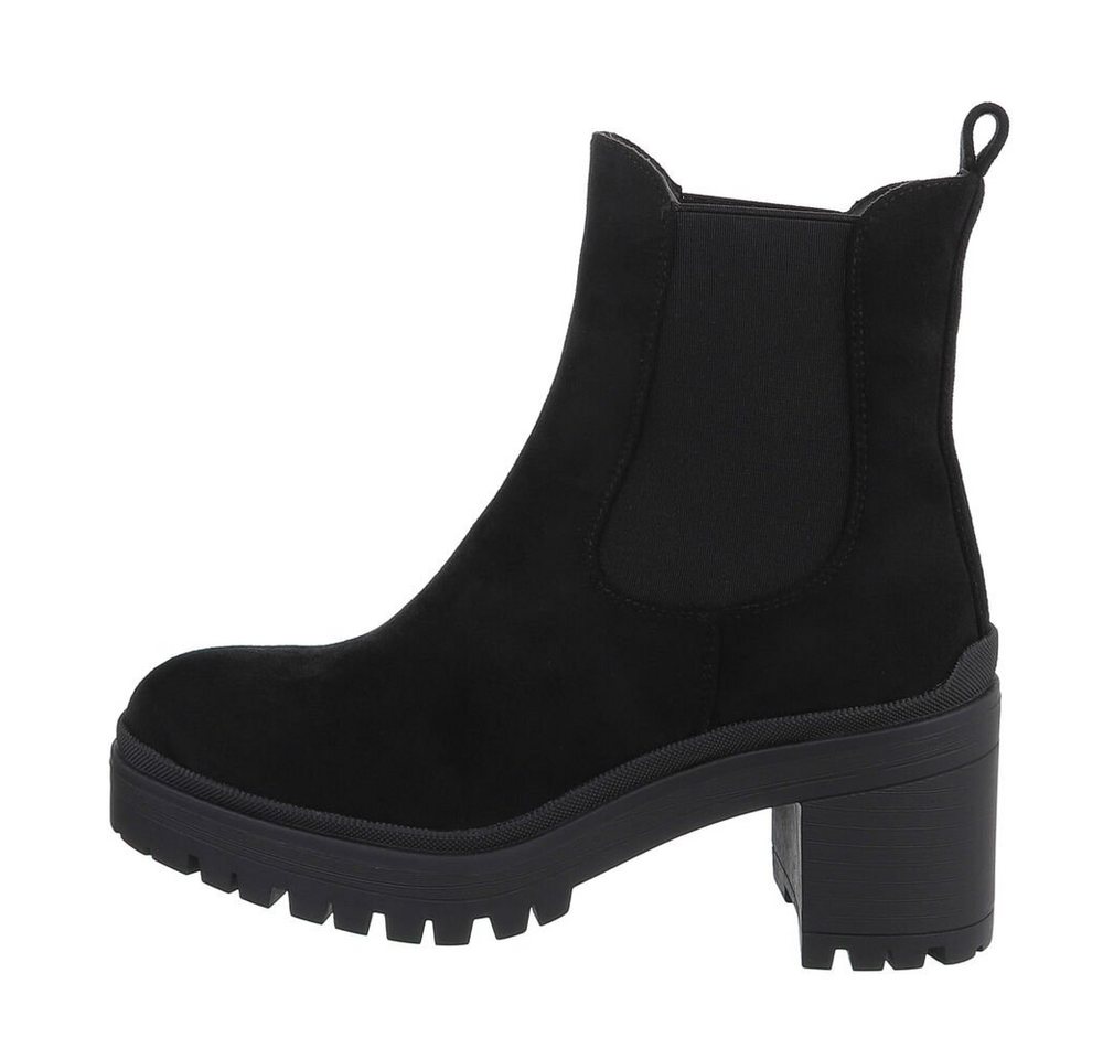 Ital-Design Damen Chelsea Freizeit Plateaustiefelette Blockabsatz Chelsea Boots in Schwarz Ital-Design Damen Chelsea Freizeit Plateaustiefelette Blockabsatz Chelsea Boots in Schwarz von Ital-Design