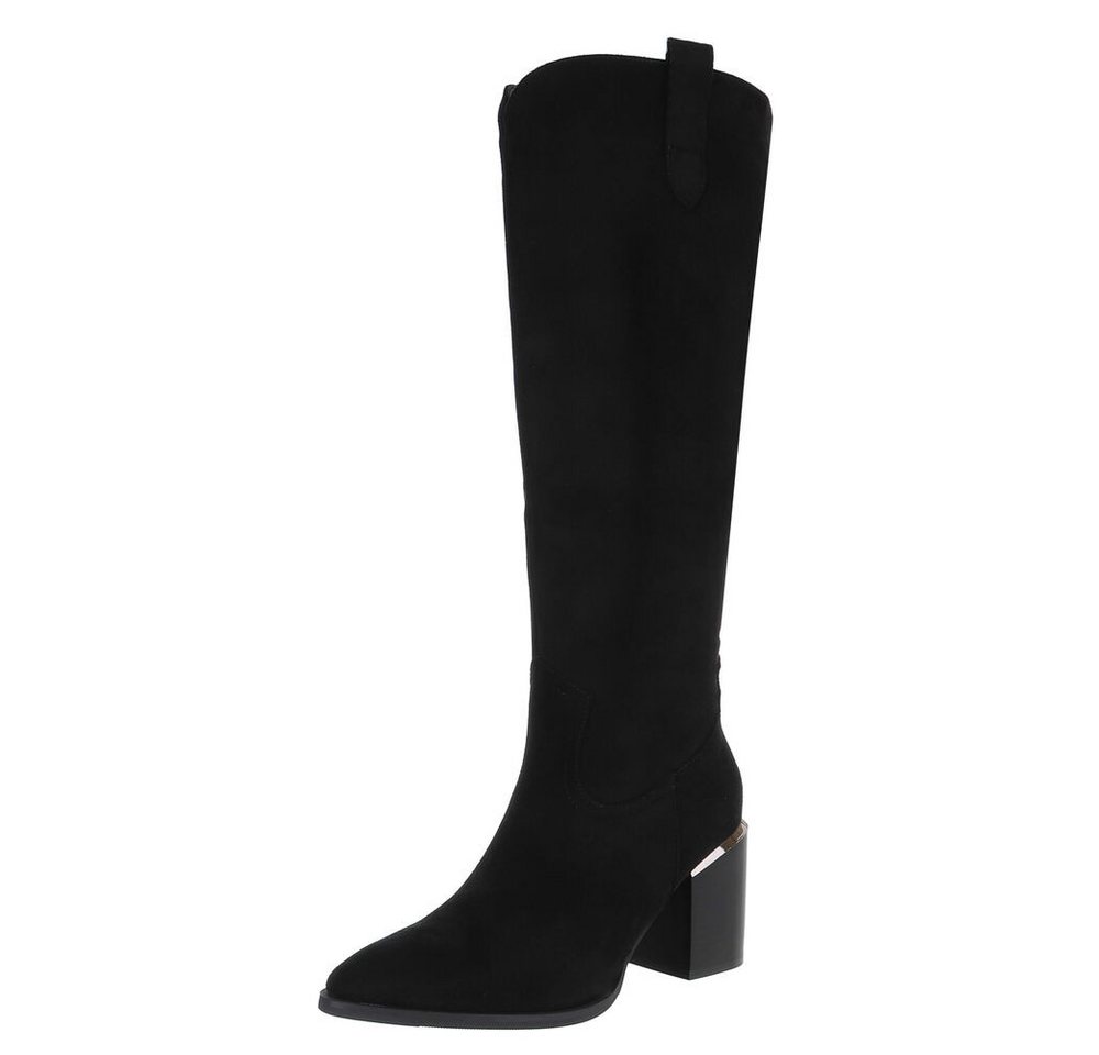 Ital-Design Damen Cowboyboots Western Westernstiefel (88577580) Blockabsatz Stiefel in Schwarz von Ital-Design