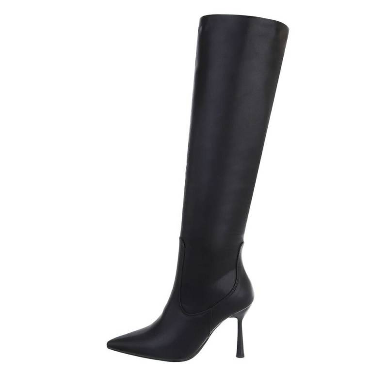 Ital-Design Damen Elegant High-Heel-Stiefel (81809991) Pfennig-/Stilettoabsatz High-Heel Stiefel in Schwarz von Ital-Design