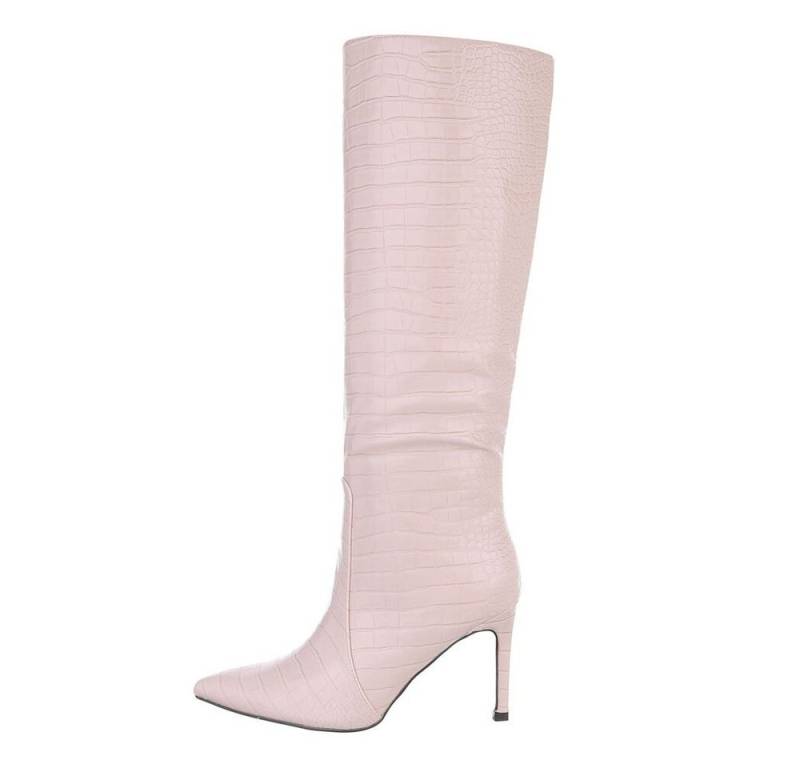 Ital-Design Damen Elegant High-Heel-Stiefel (84456297) Pfennig-/Stilettoabsatz High-Heel Stiefel in Altrosa von Ital-Design