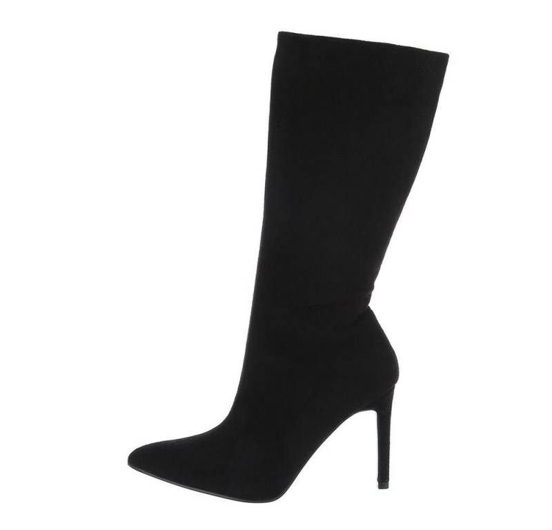 Ital-Design Damen Elegant High-Heel-Stiefel Pfennig-/Stilettoabsatz High-Heel Stiefel in Schwarz von Ital-Design