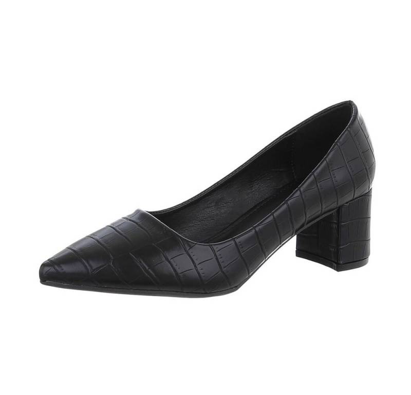 Ital-Design Damen Elegant Pumps (87117945) Blockabsatz Klassische Pumps in Schwarz von Ital-Design