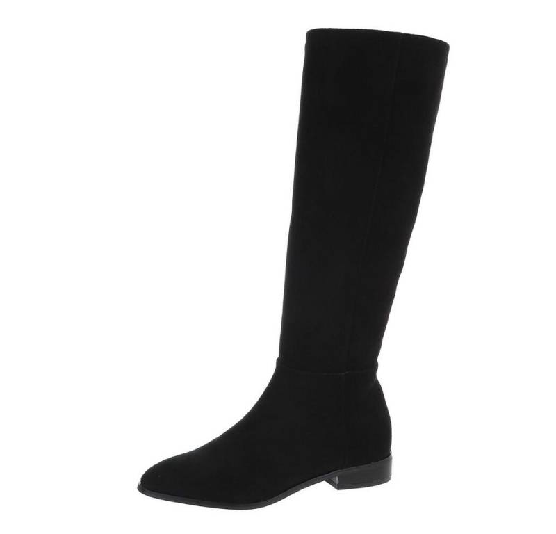 Ital-Design Elegante Knöchelstiefel aus hochwertigem Material für Damen Stiefel (78544590) Blockabsatz Flache Stiefel in Schwarz von Ital-Design