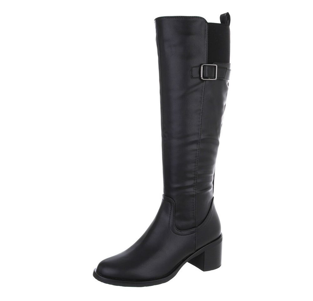 Ital-Design Damen Elegant Stiefel (87108794) Blockabsatz Klassische Stiefel in Schwarz von Ital-Design