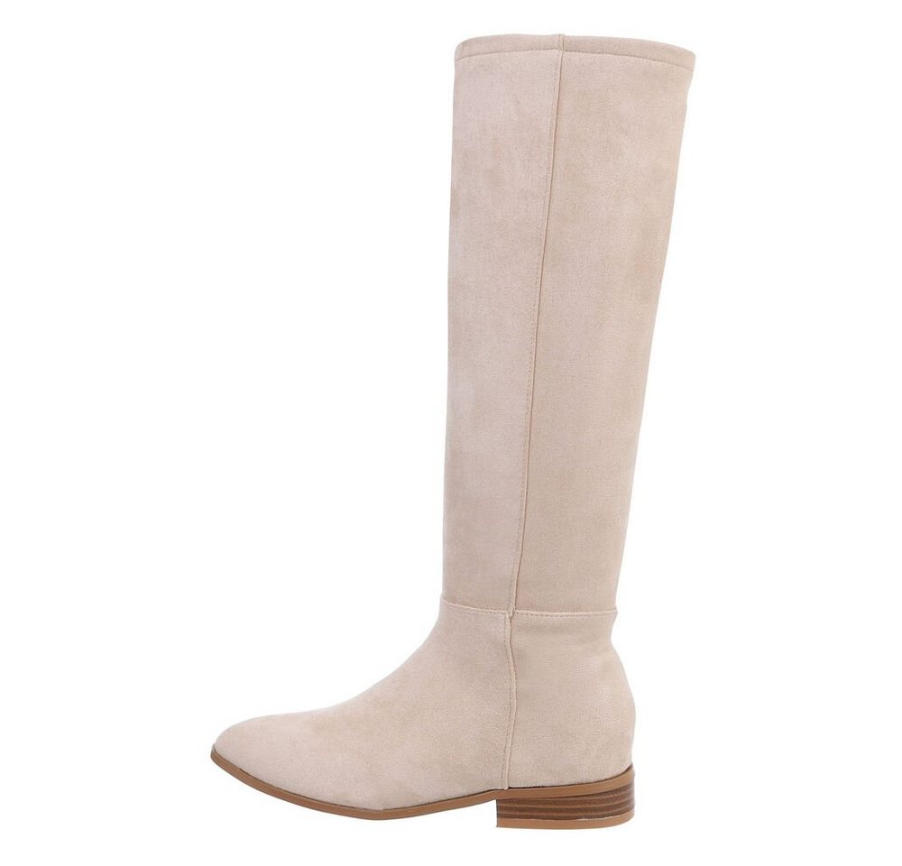 Ital-Design Elegante Knöchelstiefel aus hochwertigem Material für Damen Stiefel Blockabsatz Flache Stiefel in Beige Ital-Design Elegante Knöchelstiefel aus hochwertigem Material für Damen Stiefel Blockabsatz Flache Stiefel in Beige von Ital-Design