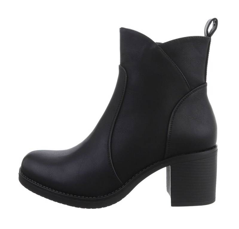 Ital-Design Damen Elegant Stiefelette (81775037) Blockabsatz Klassische Stiefeletten in Schwarz von Ital-Design