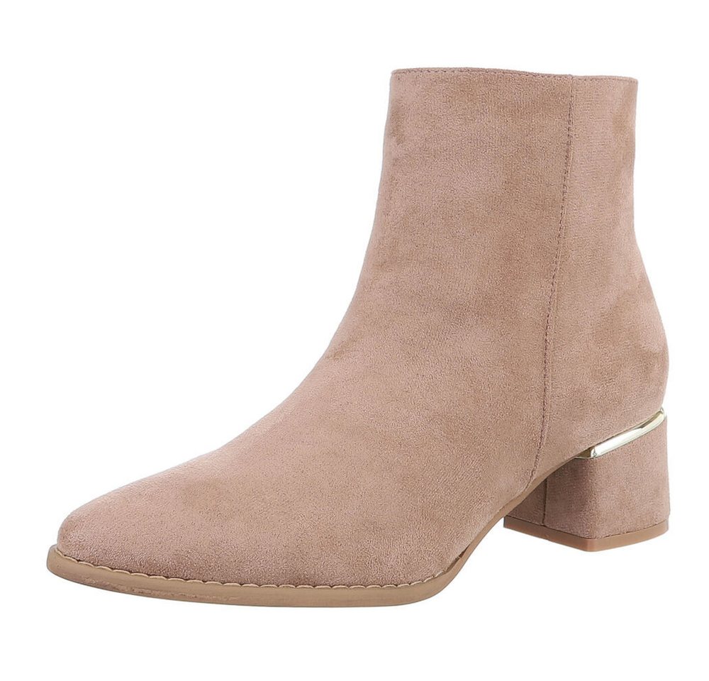 Ital-Design Damen Elegant Stiefelette (87740296) Blockabsatz Stiefeletten in Hellbraun von Ital-Design