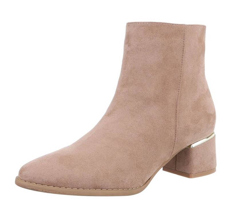 Ital-Design Damen Elegant Stiefelette (87740296) Blockabsatz Stiefeletten in Hellbraun von Ital-Design