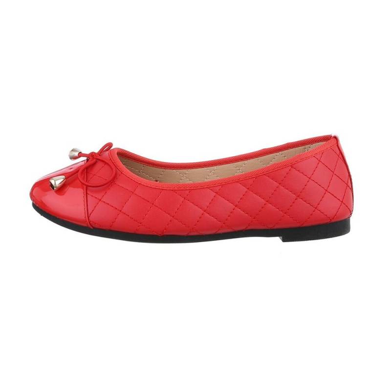 Ital-Design Damen Freizeit Ballerina (85894051) Blockabsatz Klassische Ballerinas in Rot von Ital-Design