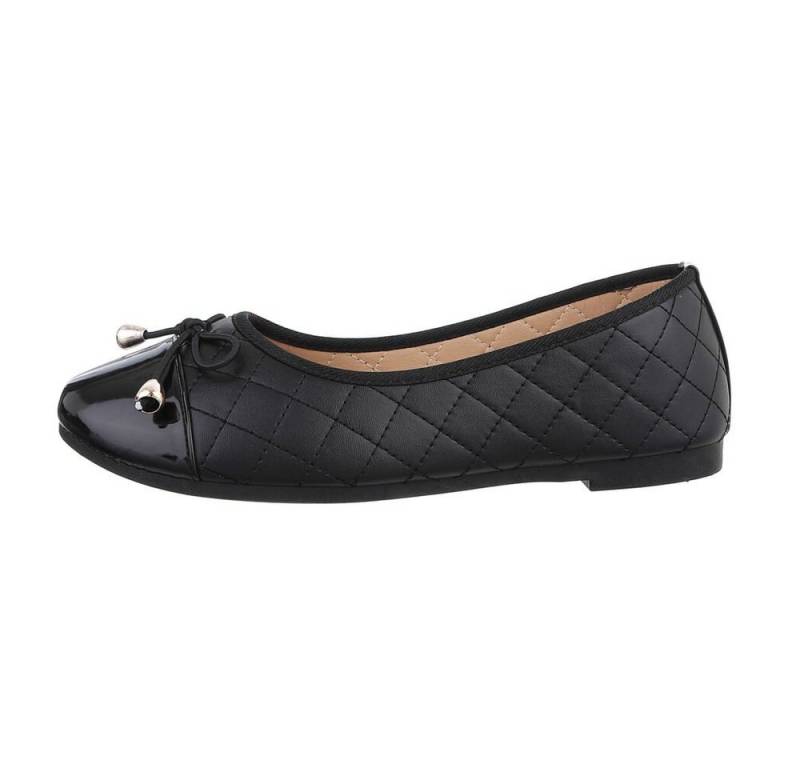 Ital-Design Damen Freizeit Ballerina (85894064) Blockabsatz Klassische Ballerinas in Schwarz von Ital-Design