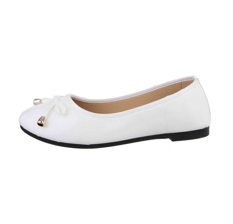 Ital-Design Damen Freizeit Ballerina (85894077) Blockabsatz Klassische Ballerinas in Weiß von Ital-Design