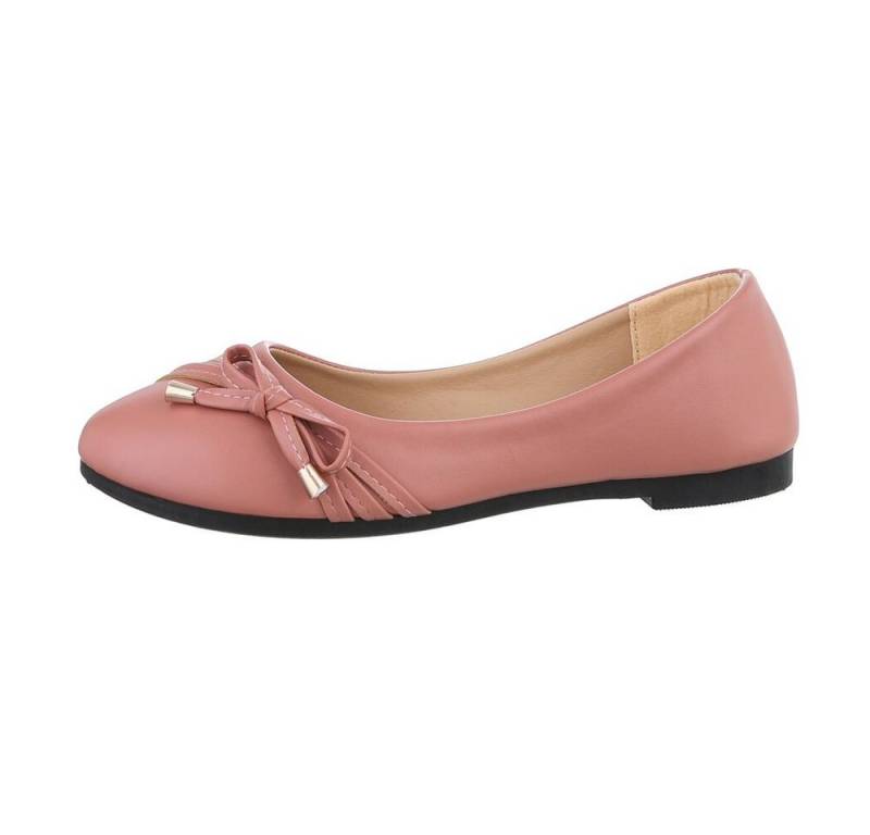 Ital-Design Damen Freizeit Ballerina (85894109) Blockabsatz Klassische Ballerinas in Altrosa von Ital-Design