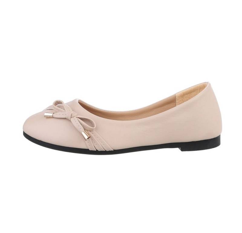 Ital-Design Damen Freizeit Ballerina (85894127) Blockabsatz Klassische Ballerinas in Beige von Ital-Design
