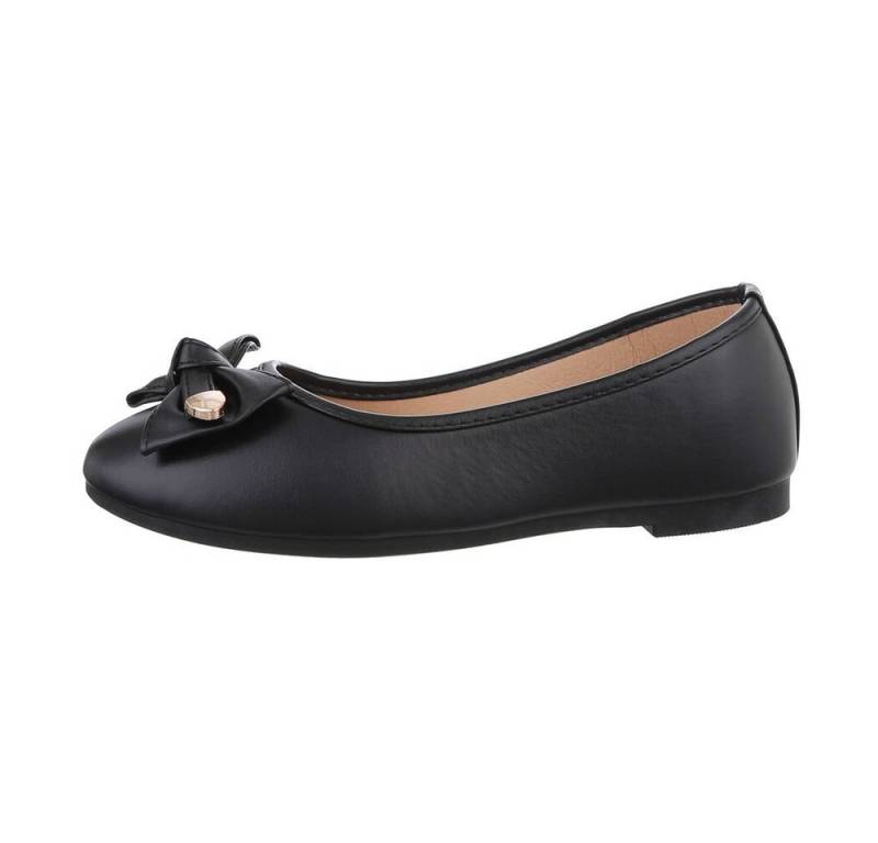 Ital-Design Damen Freizeit Ballerina (85894183) Blockabsatz Klassische Ballerinas in Schwarz von Ital-Design
