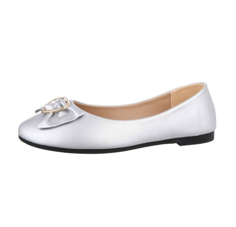 Ital-Design Damen Freizeit Ballerina (85894195) Blockabsatz Klassische Ballerinas in Silber von Ital-Design