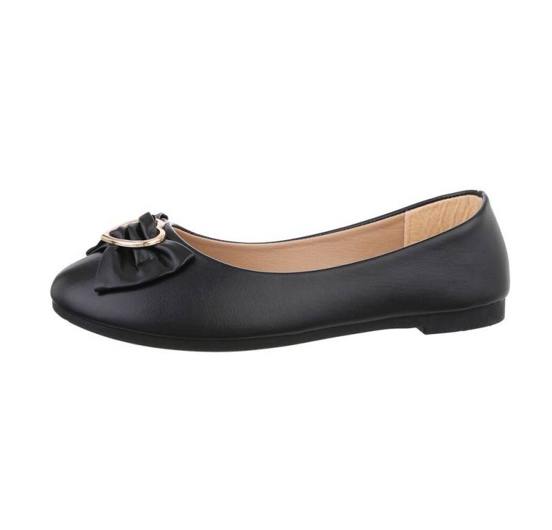 Ital-Design Damen Freizeit Ballerina (85894218) Blockabsatz Klassische Ballerinas in Schwarz von Ital-Design