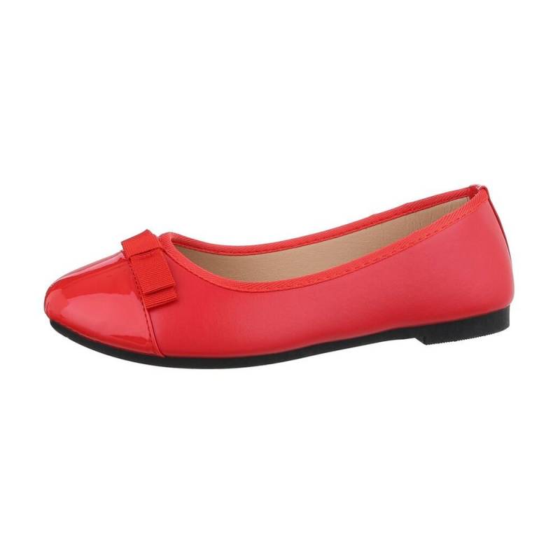Ital-Design Damen Freizeit Ballerina (85894236) Blockabsatz Klassische Ballerinas in Rot von Ital-Design