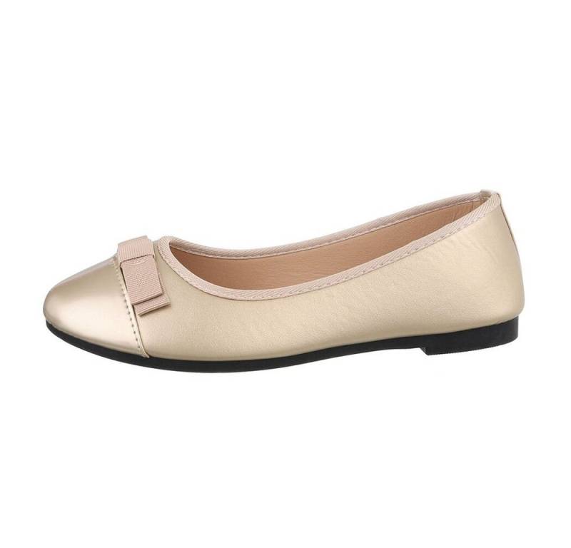 Ital-Design Damen Freizeit Ballerina (85894242) Blockabsatz Klassische Ballerinas in Gold von Ital-Design